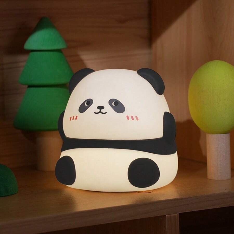 Luminária Noturna Fofa de Panda, Tira de Luz LED Suave com Interruptor, Luminária Noturna de Animal Novidade, Adequada para Escrivaninha, Dormitório, Quarto, Decoração de Volta às Aulas, Presente de Aniversário, Decoração, Companheiro de Sono Luminária de Cabeceira