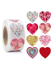 500 pièces/rouleau Autocollants en forme de cœur brillants, étiquettes d'amour pour mariage, fête des mères, anniversaire, Saint-Valentin, emballage de cadeaux d'anniversaire, décoration d'enveloppe, artisanat DIY, scrapbooking, décoration de compte à la main, rentrée scolaire, fête, faveurs - amour - Voir 4
