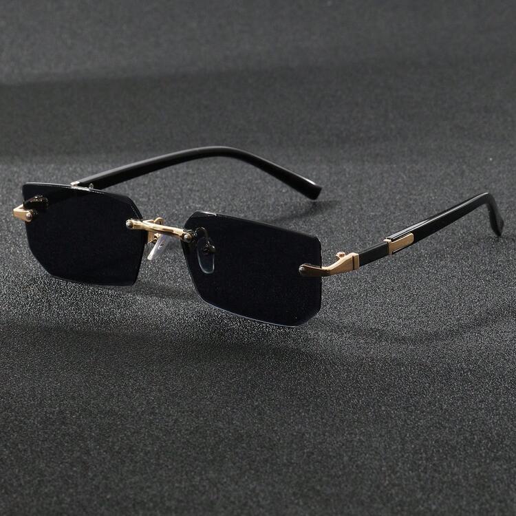 3副/2副/1副男女通用矩形无框时尚金属眼镜，高端眼镜，适合国际时装周、日常生活、社交活动、商务场合、通勤和旅行。 - 彩色 - 查看 3