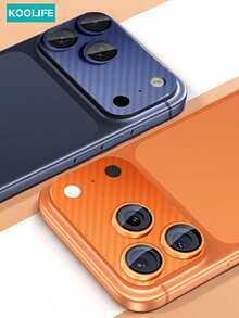 1pc Full Coverage Carbon Fiber Camera Lens Protector, High-Definition Tempered Glass, Easy To Install, Anti-Collision, Waterproof, Shockproof, Anti-Drop, Anti-Scratch, Anti-Fingerprint, Suitable Compatible With IPhone 17/17 Pro/17 Pro Max - Orange - View 4