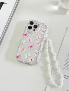 Cream Texture Transparent Gloss Paint + Chain Anti-Drop Phone Case Compatible With Iphone XR/7/8, 17/17 Pro/17 Pro Max/17 Air, 16/16 Pro/16 Plus/16 Pro Max, 15 Pro Max, 13, 14, Soft Case Compatible With Iphone 11, P12, XS, Cream Wave Edge Gloss New Painting TPU Anti-Drop Soft Case For Galaxy S24, Galaxy S24+, Galaxy S24 Ultra, Galaxy S22, Galaxy A13 4G, Galaxy A52, A52s 5G, Galaxy A23, Galaxy A35, Galaxy A25, Galaxy A73, Note 11/11 Lite - Multicolor - View 4
