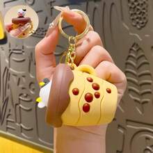 1个2026年畅销创意奶茶杯奶牛挤压玩具钥匙扣，卡通趣味减压挂件，背包挂件，完美礼物，节日礼物，生日礼物，趣味礼物，情人节礼物 - 彩色 - 查看 11