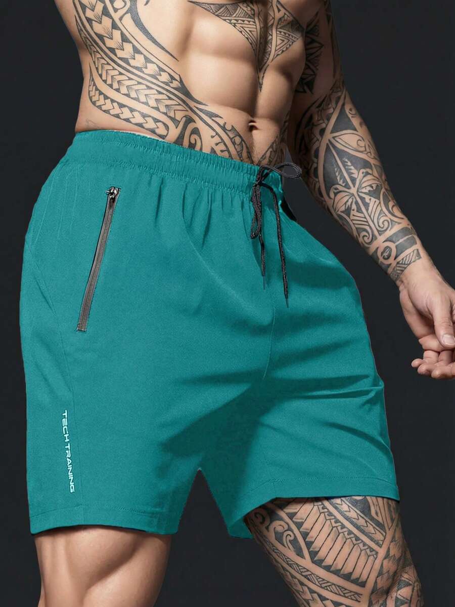 Quần short nam màu trơn thường ngày cho mùa hè, trang phục tối giản hàng ngày - Màu xanh Cadet - Xem 1