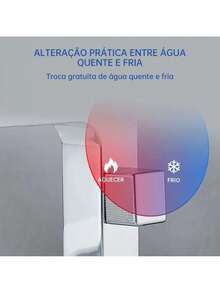 Torneira Misturador Monocomando Banheiro Inteligência Led - Prateado - Brilhante - Falar - Visão 3