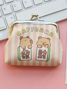 1 PC Capybara Cute PU Zero Money Bag Cartoon Mini Earphone Bag Storage Bag Coin Bag - Multicolor - View 7