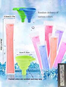 Silicone Foldable Funnel, Silicone Funnel, Suitable For Bottling And Making Homemade Popsicles And Ice Cream Bags, Kitchen Funnel - Multicolor - View 7