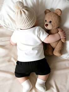 Disney Toy Story Buzz Lightyear & Woody Kids Short Sleeve Set, "TO INFINITY AND BEYOND" Themed Rocket Print Breathable Tee + Shorts Two-Piece Outfit - 白色 - 查看 2