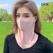 1 Women's Summer Breathable Full-Face Mask With Neck Protection & Attached Sun Hat, Great For Summer Travel - Grey - View 2