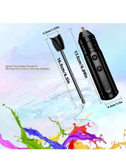 高级树脂搅拌器，手持式电池供电环氧树脂搅拌器，缓解手腕疲劳，环氧树脂搅拌棒，树脂搅拌器，树脂模具，硅胶树脂模具搅拌器，DIY工艺品（包含1根搅拌棒+1把双头螺丝刀）。它也可以用作电动螺丝刀。