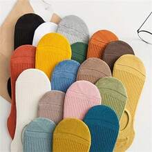 1/3/6/12双装 女士夏季薄款隐形袜 船鞋踝袜 防臭 - 彩色 - 查看 2