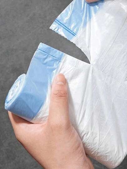 1 Roll Of 15pcs Or 5 Rolls Of 75pcs Drawstring Trash Bags, Odor-Eliminating Garbage Bags, Disposable Trash Bags, Kitchen Garbage Bags, Plastic Bags With Drawstring Closure, Large Capacity White Trash Bags Suitable For Kitchen