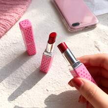 Fashion Women's Lipstick Lighter Open Flame Portable Refillable Gas Lighter - 粉紅色 - 查看 5