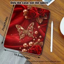 1 Peça Protetor de Mesa com Capa Flip e Slot para Caneta, Padrão Borboleta Rosa, Compatível com Honor Pad 8/9/10, Honor GT 11.5 polegadas/X7/X8A/X9/X8Pro/X9Pro/V9/V8 Pro, Matepad 11 polegadas 2023/2022, Matepad 11.5 (2026), Redmi, OPPO, VIVO, Apple iPad 10ª Geração/iPad 11 2025 (A16) e Mais, Função Ligar/Desligar Automática, Adequado para Volta às Aulas, Dia dos Namorados - Multicolorido - Visão 3