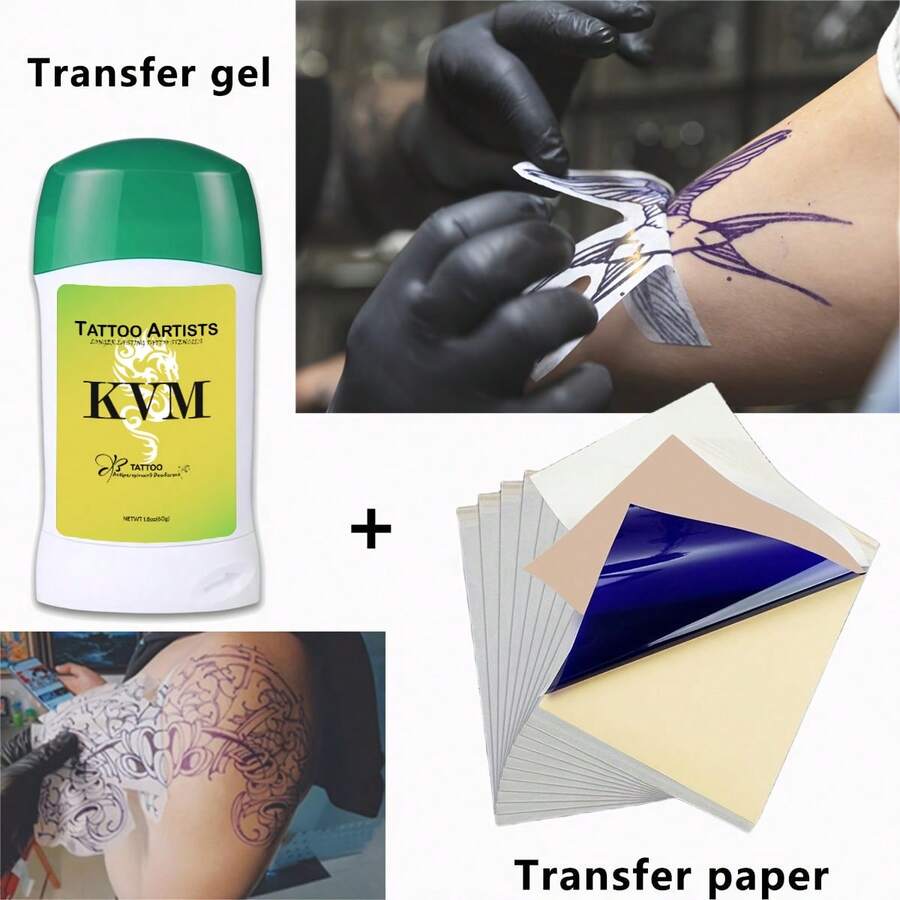 1/2/3 PiecesTattoo Transfer Gel Set: Durable Tattoo Transfer Supplies For Applying Tattoo Stencils - White - View 1