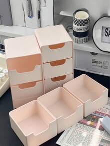 3層抽屜式收納盒，適用於珠寶、髮飾、耳環及小物品，家具辦公室書房桌面收納，珠寶收納盒，抽屜式化妝品收納，臥室裝飾桌面收納，居家桌面抽屜收納盒，適合女性 - 彩色 - 查看 6
