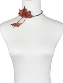 MARLIWOO 1件装时尚玫瑰花项链，简约精致颈链，女士日常佩戴 - 彩色 - 查看 4