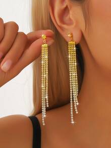 1 par de pendientes de cristal con borlas largas y elegantes, adecuados para el Día de San Valentín, el Día de la Madre, regalos para la novia, accesorios de pareja - 1142 - Ver 15