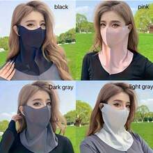 1 Women's Summer Breathable Full-Face Mask With Neck Protection & Attached Sun Hat, Great For Summer Travel - Grey - View 8