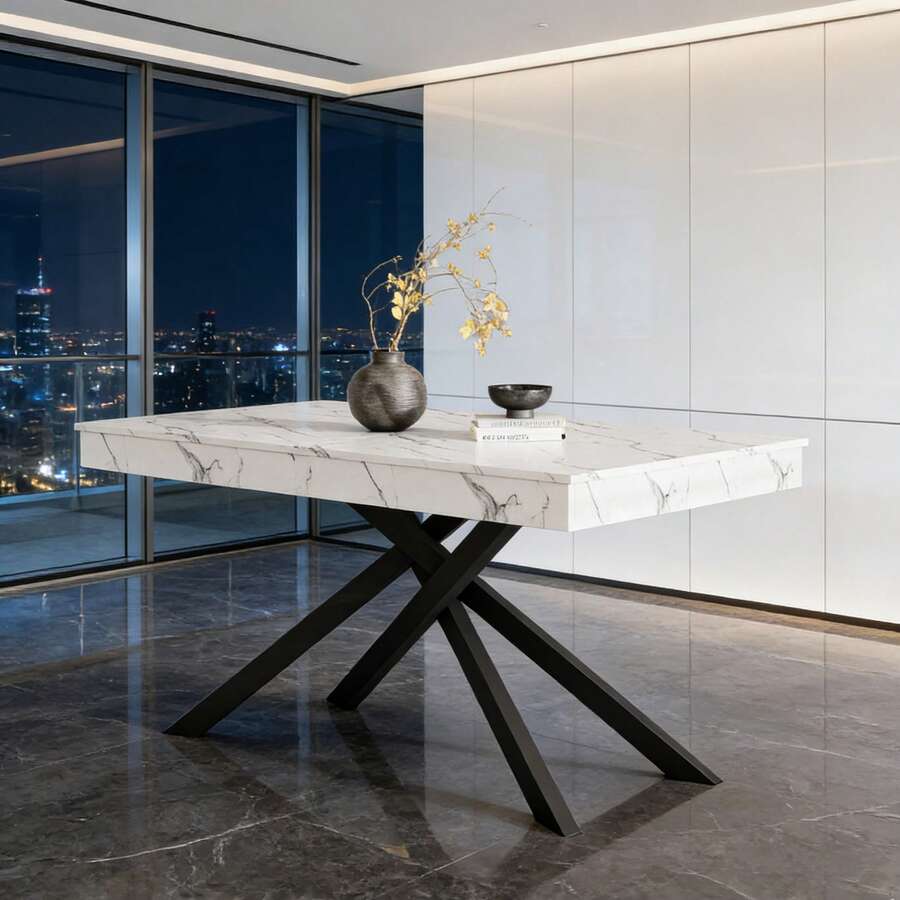 Dining Tables - White + MDF - View 1