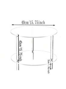 Thick Acrylic Coffee Table – Small Round Modern Side Table With 2-Tier Storage, Sturdy & Scratch-Resistant For Small Spaces - Transparent - View 6