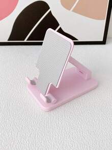 Foldable Desktop Phone Holder Compatible With IPhone, Android Phone, Gift For Birthday, Family, Friends Phone Stand, Phone Accessories - Pink - View 2