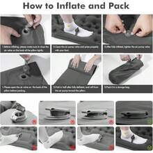 colchon matrimonialANNA TOSANI Colchoneta Camping Doble Autohinchable 196x125x10cm Esterilla Acampar Plegable Hinchable con Almohadas Colchón Impermeable Matrimonial Camping Senderismo al Aire Libre Gris - gris - Ver 5