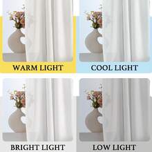 1pc White Linen Tassel Curtain Rod Pocket, Simple Farmhouse Style Square Curtain, Multiple Sizes, Made Of Polyester, Short Curtain Suitable For Bedroom, Living Room, Kitchen Windows, Doors, Cabinets, All Season - 1PC - View 2