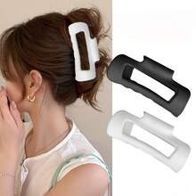 2pcs/Set Soft Silicone Hair Claw, Gentle & Hair Clips, New Design Anti-Slip Styling Accessories - Black+, White - View 4