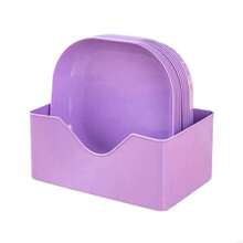 Bone Dish Tableware Trash Plate, Small Dish Plate, Creative Plastic Vegetable Dish, Small Plate - 10 Random Colors + Base - View 8