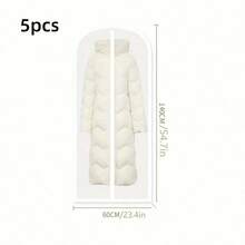 1-5 piezas Funda protectora transparente y gruesa de PEVA lavable, Funda para traje/chaqueta, Bolsa colgante antipolvo, Funda para vestido de novia, Bolsa colgante de almacenamiento para armario - Multicolor - Ver 19