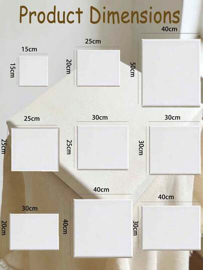 Multi-Size Blank Painting Canvas, Pre-Primed For Acrylic, Oil Paint And Wet Media Art Boards, Pre-Stretched Canvas Frames Suitable For Crafts, Sketching And Fluid Art, Ideal For Artists, Hobbyists And Beginners