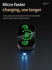 Auriculares inalámbricos con control táctil, pantalla digital, larga duración de la batería y micrófono - Negro - Ver 6