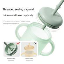 1pc 120ml Baby Silicone Drinking Cup, Anti-Drop Straw Training Cup For Toddlers - Pink - View 10