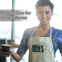 Server Books For Waitress Cute Waitress Book With Money Pocket Leather Server Book With Zipper Wallet Black Serving Book Organizer Fit Server Apron - Màu A - Xem 7