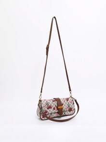 经典复古花卉格纹巴黎手提包，饰以樱桃印花，复古浪漫风格，配有可拆卸长短肩带，可肩背或腋下挎取，适合通勤、约会、购物、送礼等多种场合。 - 彩色 - 查看 3