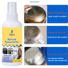 Agente descontaminante para eliminar el fondo de la sartén, removedor de escala ennegrecida de la cocina, pulidor de metal para el hogar, eliminador de manchas de aceite del horno, rociador para placas que elimina el óxido y la grasa - Líquido - Ver 8