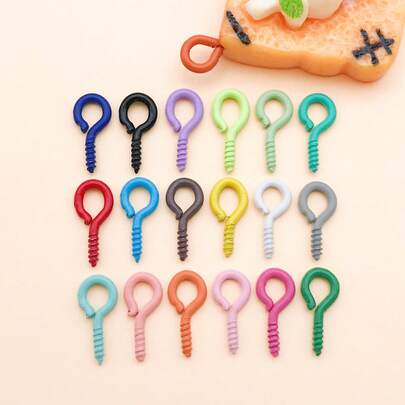 50 piezas de 9x4mm Pequeños clavos de ojo de oveja pintados de hierro - Accesorios de joyería hechos a mano DIY (Adecuados para pulseras, collares, aretes) - Accesorios hechos a mano perfectos para festivales