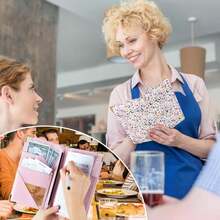 Server Book, PU Leather Server Books For Waitress With Zipper Pockets, Waitress Book With Pen Holder Fit Server Apron Check Presenters For Restaurants - ColorE - 查看 7