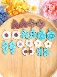 Boho Tropical Plants Polymer Clay Cutters, Plants Shape Clay Cutters For DIY Jewelry Making And Earring Making, Plastic Jewelry Design Earring Mold, No Power Supply Needed - Clay Cutters - View 2