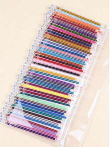 100 piezas de recambios de bolígrafo de alta capacidad y de colores, de secado rápido y a prueba de manchas, ideales para dibujar y escribir en diarios - Recambios de bolígrafo de 100 colores - Ver 2