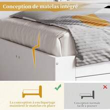 Kids Bed Frames, Headboards & Footboards - White + MDF + 90cm*200cm - View 6