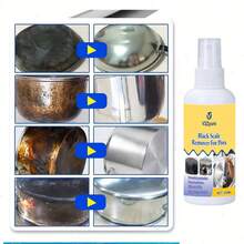 Agente descontaminante para eliminar el fondo de la sartén, removedor de escala ennegrecida de la cocina, pulidor de metal para el hogar, eliminador de manchas de aceite del horno, rociador para placas que elimina el óxido y la grasa - Líquido - Ver 12