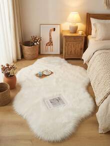 Thảm lông mềm mại, trắng, hình tròn, 1 chiếc, thoải mái cho phòng ngủ, phòng khách, phòng học, văn phòng, lối vào, trang trí phòng, thảm trải sàn sang trọng, có thể giặt và chống trơn trượt, thảm dễ thương - Trang trí nhà cửa trong nhà quanh năm, lý tưởng cho sử dụng trong nhà, thảm phòng khách đơn giản sang trọng, thảm tròn phòng ngủ. - trắng - Xem 1