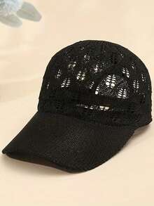 1pc Mesh Baseball Cap, Versatile Hat, Hollow Mesh Summer Hat, Breathable Cap - A - View 3
