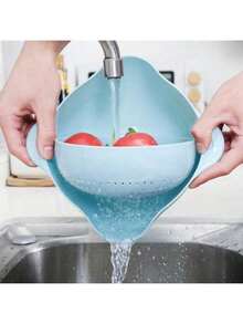 2-Tier Rotating Fruit & Vegetable Washing Bowl, Kitchen Drain Basket, Non-Drip Fruit Plate For Home Use - one-size - View 6