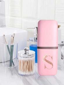 1 hộp đựng bàn chải đánh răng di động màu vàng hồng chữ cái A-Z, giữ cho bàn chải đánh răng luôn sạch sẽ để sử dụng mọi lúc mọi nơi! Giá đựng bàn chải đánh răng du lịch, hộp đựng bàn chải đánh răng di động, thích hợp cho du lịch, cắm trại, công tác và đi học, hộp đựng bàn chải đánh răng đa chức năng, cốc rửa tay du lịch, bộ đựng bàn chải đánh răng và đồ dùng vệ sinh cá nhân, hộp đựng đồ dùng vệ sinh cá nhân tối giản, đồ dùng thiết yếu khi đi du lịch, phụ kiện phòng tắm, đồ dùng gia đình và đồ dùng lưu trữ (Màu hồng) - Nhiều màu - Xem 3