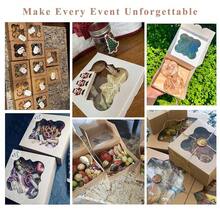 30 Pack 6x6x3 Bakery Boxes With Window – Small Cookie Boxes For Gift Giving – Treat Boxes For Small Cake, Pastry, Strawberries, Dessert, Candy, Charcuterie, Baked Goods And Food (White) - 白色 - 查看 7