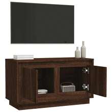 vidaXL TV Cabinet Brown Oak Look 80x35x45 Cm Wood-Based Material - 黃色 - 查看 5