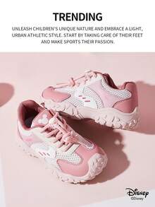Disney 1 Pair  Collaboration Children's Sneakers, Suitable For Daily Wear, Festivals, Sports, Outdoor Activities, Comfortable, Non-Slip, Breathable (Boys' Sneakers, Boys' Skate Shoes, Children's Sneakers, Girls' Sneakers, Girls' Skate Shoes) - Pink - View 2