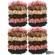 6pcs/10pcs Multicolor Velvet Scrunchies, Suitable For Girls/Women, Ponytail Hair Ties, Non-Damaging Hair Accessories ,Hair Rope Hair Ties Head Accessories Rubber Bands Beauty Home Bedroom Decor Hair Elastics,Festival,Party - Multicolor - View 2